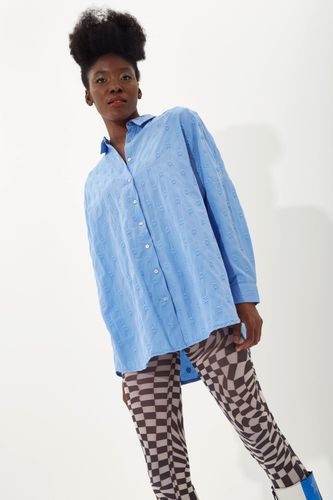 Womens Blue Jacquard Shirt - S/M - NastyGal UK (+IE) - Modalova