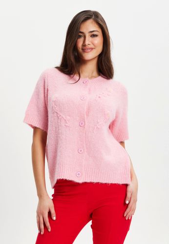Womens Knitted Floral Short Sleeve Cardigan - One Size - NastyGal UK (+IE) - Modalova