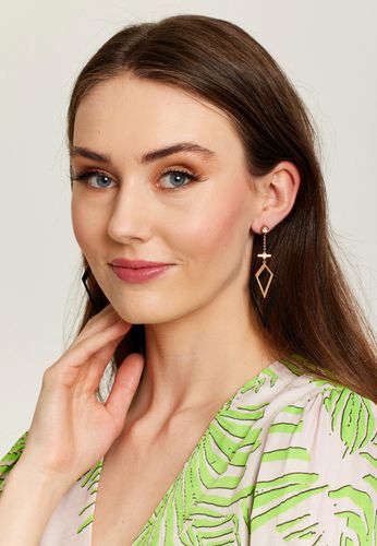 Womens Diamond Shaped Earrings Gold - - One Size - Liquorish - Modalova