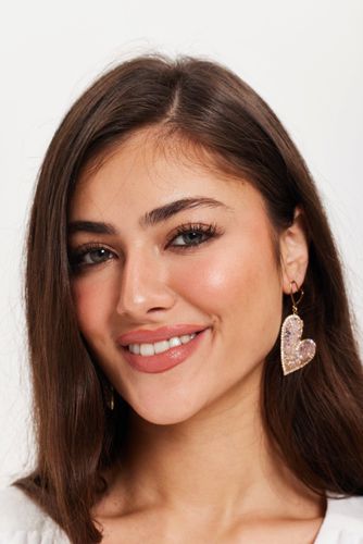 Womens Crystal Heart Drop Style Earring - - One Size - Liquorish - Modalova