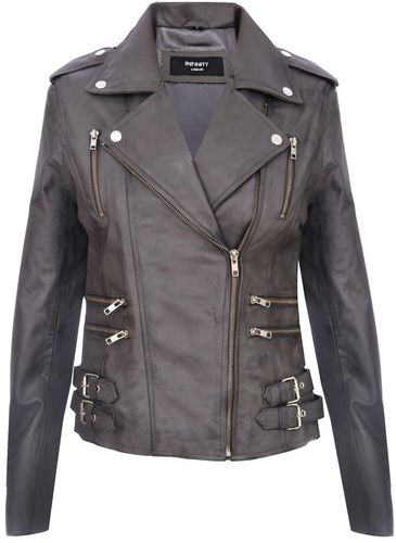 Womens Leather Brando Biker Jacket-Loddon - - 24 - NastyGal UK (+IE) - Modalova