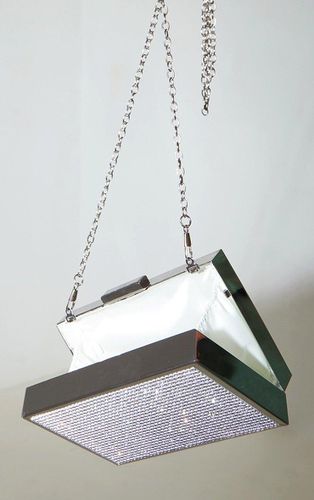 Womens Silver Diamante Box Clutch - - One Size - NastyGal UK (+IE) - Modalova