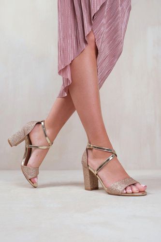 Womens 'Ruth' Wide Fit High Block Heel Sandals With Cross Over Ankle Strap - - 5 - NastyGal UK (+IE) - Modalova