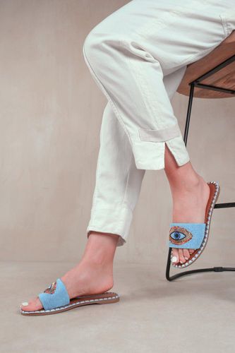 Womens 'Cleanse' Flat Sandals With Beaded Eye Detailing - - 3 - NastyGal UK (+IE) - Modalova