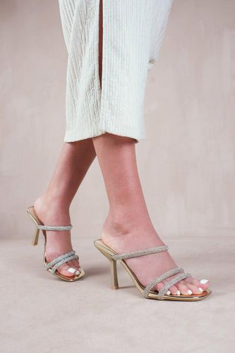 Womens 'Moonstone' Strappy Slip On Low Heels With Diamante Detail - - 4 - NastyGal UK (+IE) - Modalova