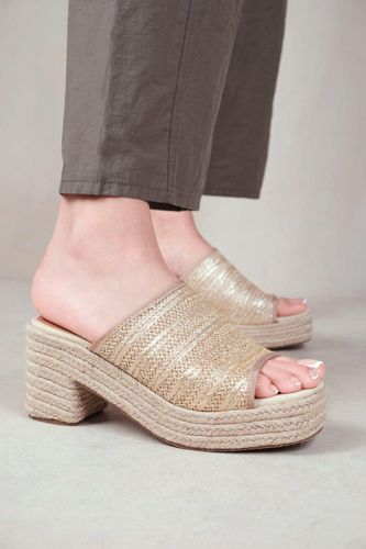 Womens 'Horizon' Open Toe Flat Sandal With Diamante Detail & Single Broad Strap - - 4 - Where's That From - Modalova