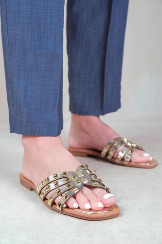 Womens 'Edriah' Studded Gladiator Sandals With Metallic Studs - - 4 - NastyGal UK (+IE) - Modalova