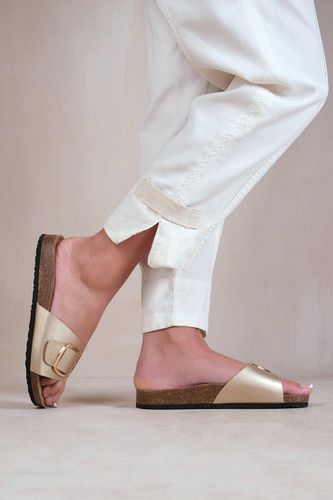 Womens 'Sequoia' Flat Single Strap Sandals With Buckle Detail - - 7 - NastyGal UK (+IE) - Modalova