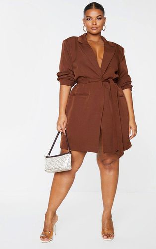 Womens Plus Chocolate Tie Waist Blazer Dress - - 16 - NastyGal UK (+IE) - Modalova