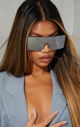 Womens Silver Mirrored Square Frame Visor Sunglasses - - One Size - NastyGal UK (+IE) - Modalova