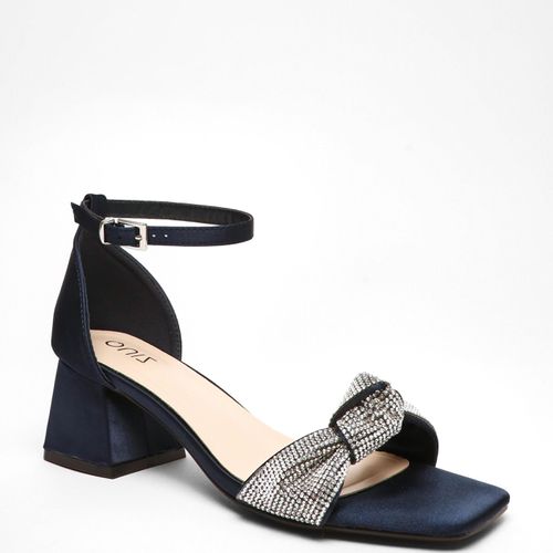 Womens Foil Diamante Knot Front Block Heeled Sandals - - 4 - NastyGal UK (+IE) - Modalova