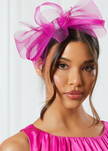 Womens Diamante Trim Bow Headband Fascinator - - One Size - Quiz - Modalova