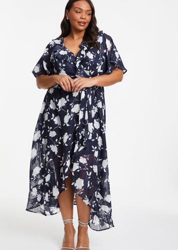 Womens Curve Floral Frill Wrap Midi Dress - - 18 - NastyGal UK (+IE) - Modalova