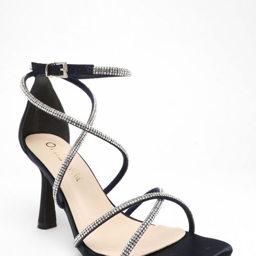 Womens Wide Fit Diamante Cross Strap Heeled Sandals - - 6 - NastyGal UK (+IE) - Modalova