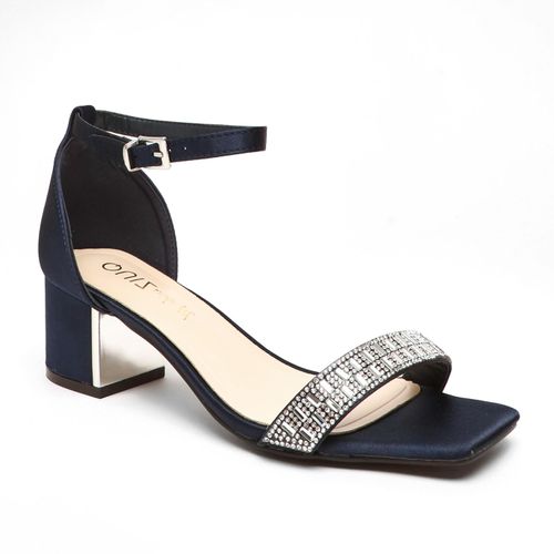 Womens Wide Fit Satin Diamante Low Block Heeled Sandals - - 8 - NastyGal UK (+IE) - Modalova