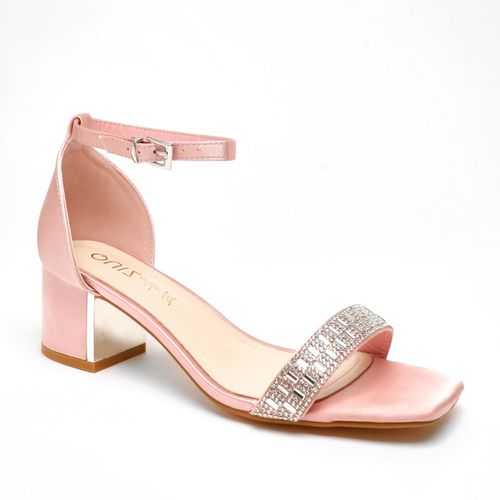 Womens Wide Fit Satin Diamante Low Block Heeled Sandals - - 3 - NastyGal UK (+IE) - Modalova
