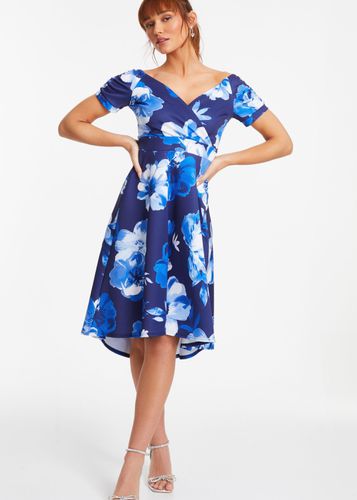 Womens Floral Bardot Dip Hem Midi Dress - - 8 - NastyGal UK (+IE) - Modalova