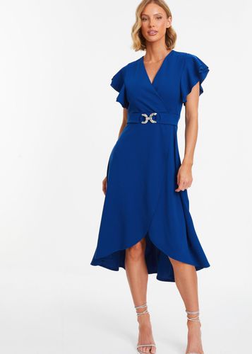 Womens Wrap Frill Sleeve Midi Dress - - 10 - NastyGal UK (+IE) - Modalova