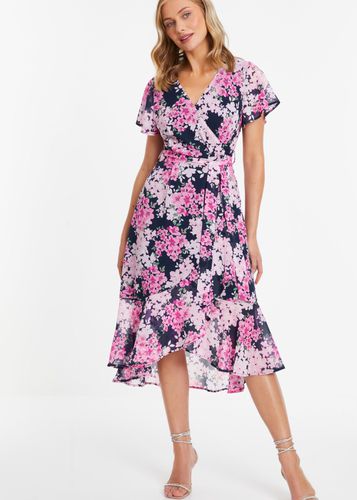 Womens Floral Dip Hem Midi Dress - - 8 - NastyGal UK (+IE) - Modalova