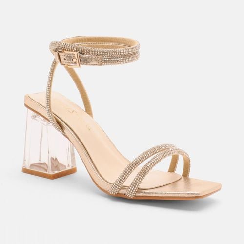 Womens Wide Fit Diamante Clear Block Heeled Sandals - - 4 - NastyGal UK (+IE) - Modalova
