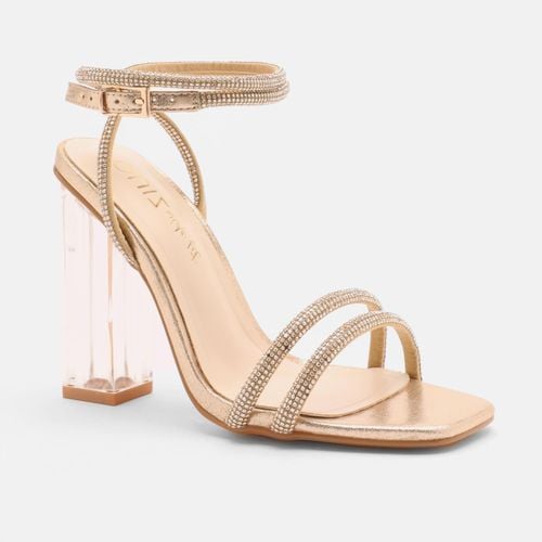 Womens Wide Fit Diamante Clear Heeled Sandals - - 5 - NastyGal UK (+IE) - Modalova