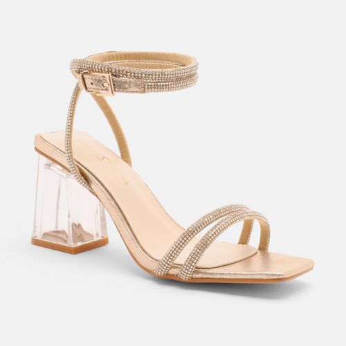 Womens Wide Fit Diamante Clear Block Heeled Sandals - - 6 - NastyGal UK (+IE) - Modalova