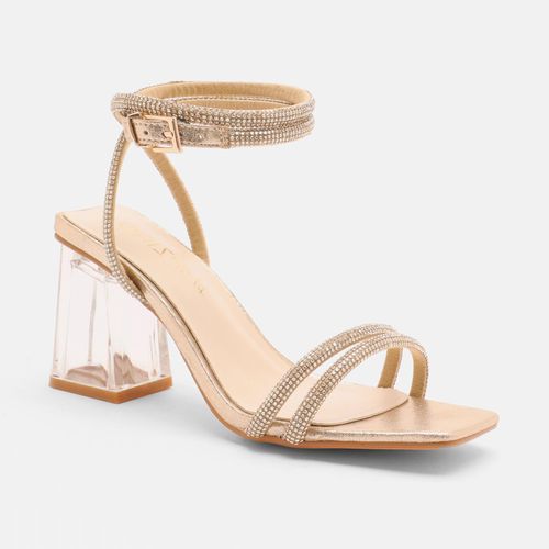 Womens Wide Fit Diamante Clear Block Heeled Sandals - - 8 - NastyGal UK (+IE) - Modalova