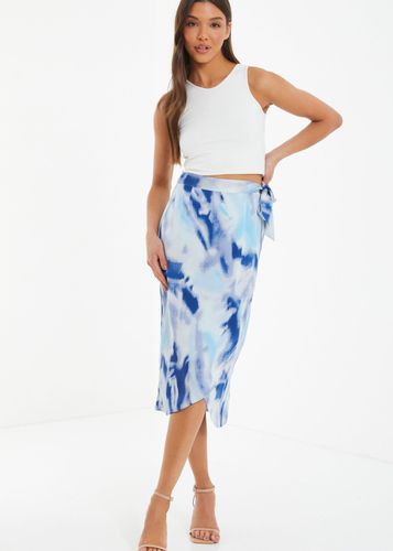Womens Marble Print Wrap Midi Skirt - - 8 - NastyGal UK (+IE) - Modalova