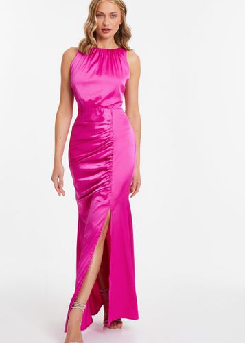 Womens Satin Ruched Maxi Dress - - 12 - NastyGal UK (+IE) - Modalova