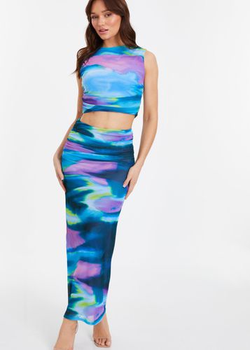 Womens Abstract Print Mesh Maxi Skirt - - 12 - NastyGal UK (+IE) - Modalova