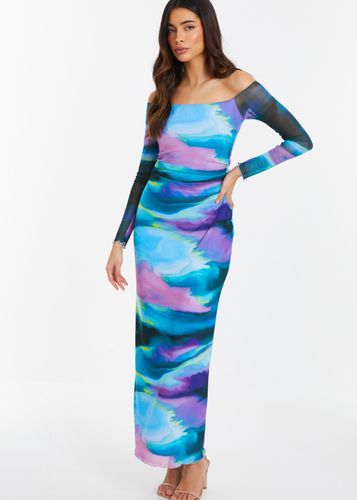 Womens Abstract Print Mesh Midaxi Dress - - 6 - NastyGal UK (+IE) - Modalova