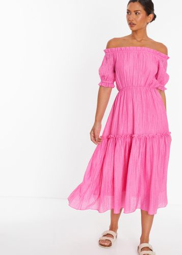 Womens Textured Bardot Midi Dress - - 8 - NastyGal UK (+IE) - Modalova