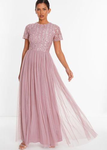Womens Embellished Sequin Maxi Dress - - 12 - Quiz - Modalova