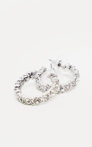 Womens Silver Mini Diamante Hoop Earrings - - One Size - NastyGal UK (+IE) - Modalova