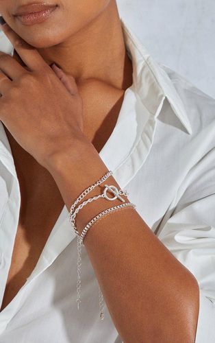 Womens Silver Triple Layered T-Bar Bracelet Pack - - One Size - NastyGal UK (+IE) - Modalova