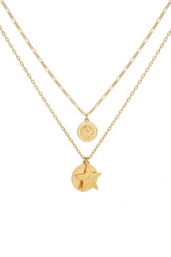 Womens Gold 'Starburst' Layered Necklace - - One Size - Bibi Bijoux - Modalova