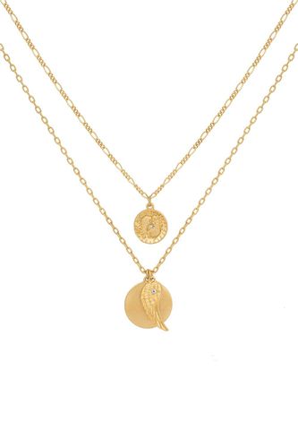 Womens Gold 'Serenity' Layered Charm Necklace - - One Size - Bibi Bijoux - Modalova