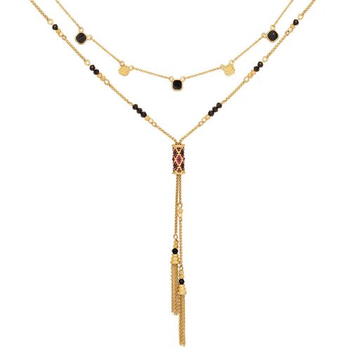 Womens Gold 'Deco Bliss' Layered Necklace - - One Size - Bibi Bijoux - Modalova