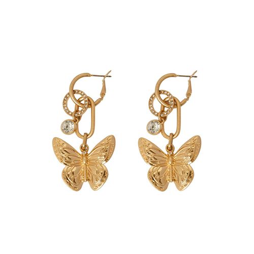 Womens Gold 'Serene Wings' Interchangeable Hoop Earrings - - One Size - Bibi Bijoux - Modalova