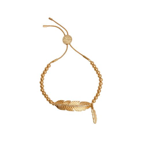 Womens Gold 'Pave Feather' Friendship Bracelet - - One Size - Bibi Bijoux - Modalova