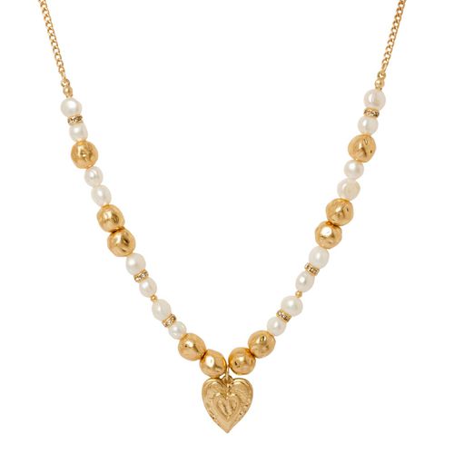 Womens Gold 'Pearl Elegance' Real Pearl Necklace - - One Size - Bibi Bijoux - Modalova