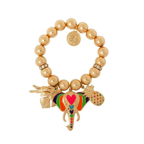 Womens Gold 'Mosaic Elephant' Statement Ball Bracelet - - One Size - NastyGal UK (+IE) - Modalova