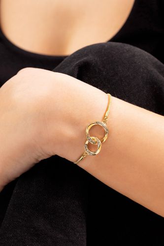 Womens Gold Sparkly Hoop Entwined Friendship Bracelet - - One Size - Caramel Jewellery London - Modalova