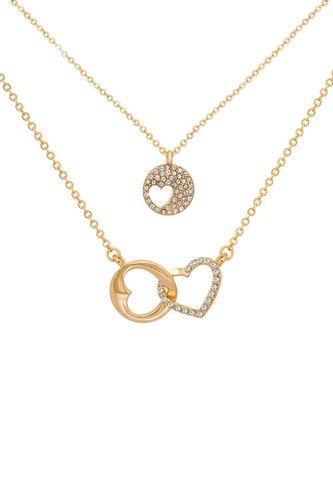 Womens Gold Layered Entwined Sparkly Heart Charm Layered Necklace - - One Size - NastyGal UK (+IE) - Modalova