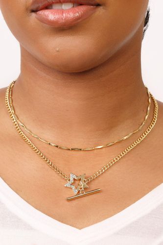Womens Gold 'Super Star' Pavé Layered Necklace - - One Size - NastyGal UK (+IE) - Modalova