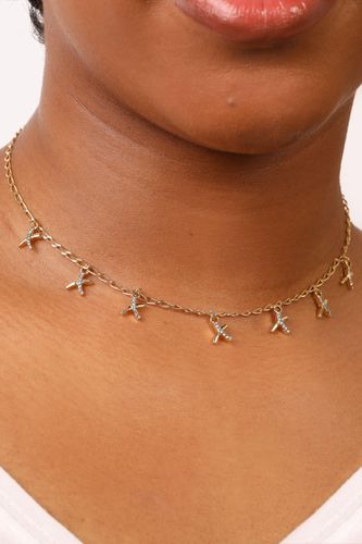 Womens Gold 'Kisses' Charm Delicate Necklace - - One Size - NastyGal UK (+IE) - Modalova