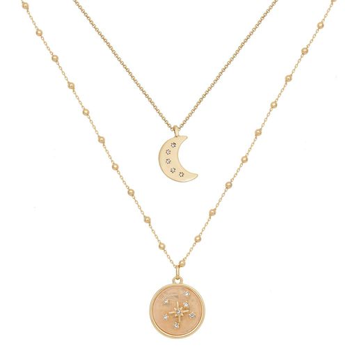 Womens Gold 'Constellation' Rose Quartz Layered Necklace - - One Size - NastyGal UK (+IE) - Modalova