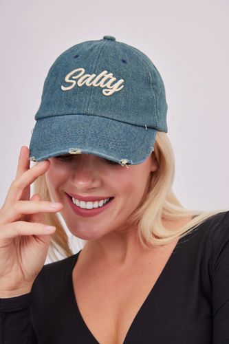 Womens Salty Denim Washed Baseball Cap - - One Size - My Accessories London - Modalova