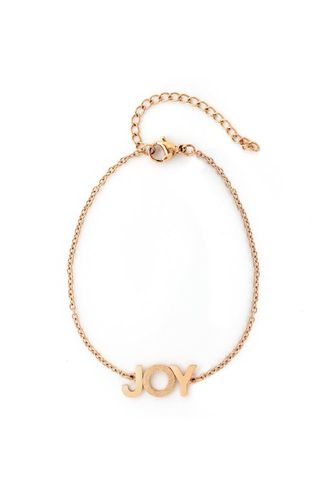 Womens JOY Positive Affirmation Bracelet Rose Gold Plated - - 7.5 inches - Joy by Corrine Smith - Modalova