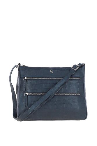 Womens 'Lxlove' Croc Print Real Leather Shoulder Bag - - One Size - Ashwood Leather - Modalova